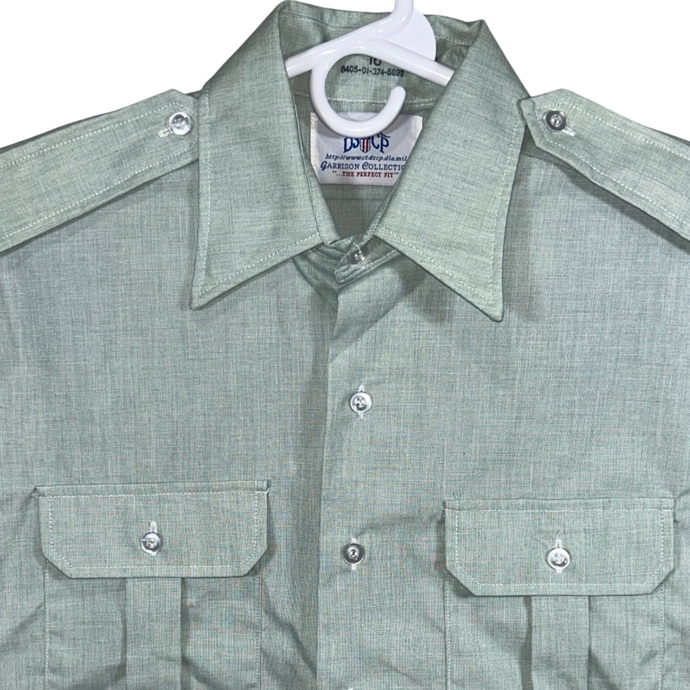 DSCP Garrison Collection Mens AG-415 Military Shirt Short Sleeve Green EUC‎